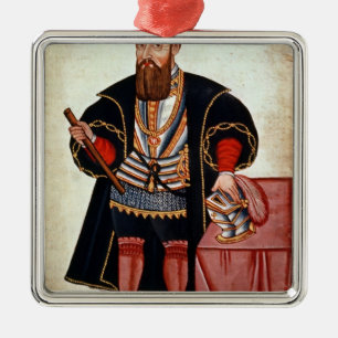 Vasco da Gama, Illustration Silbernes Ornament