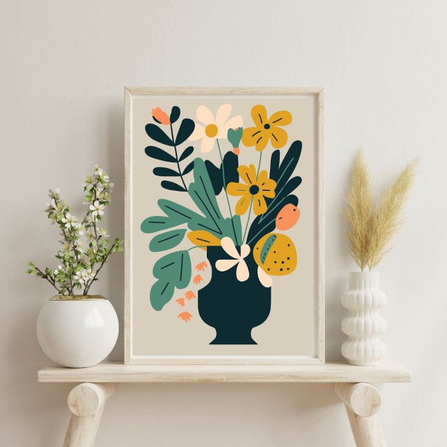 Vase Abstrakt Modernes Botanisches Blume Poster (Von Creator hochgeladen)