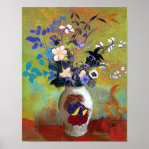 Vase au Guerrier Japonais Blume Kunstdruckkunst Poster
