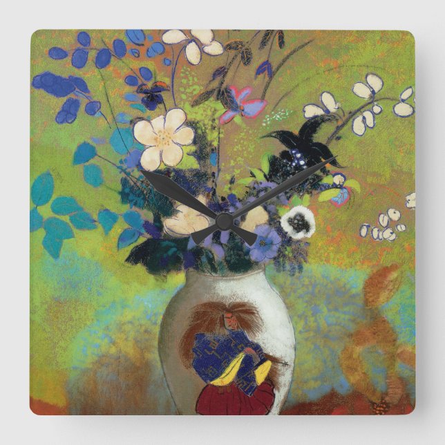 Vase au Guerrier Japonais (Japanische Kriegervase) Quadratische Wanduhr (Vorderseite)