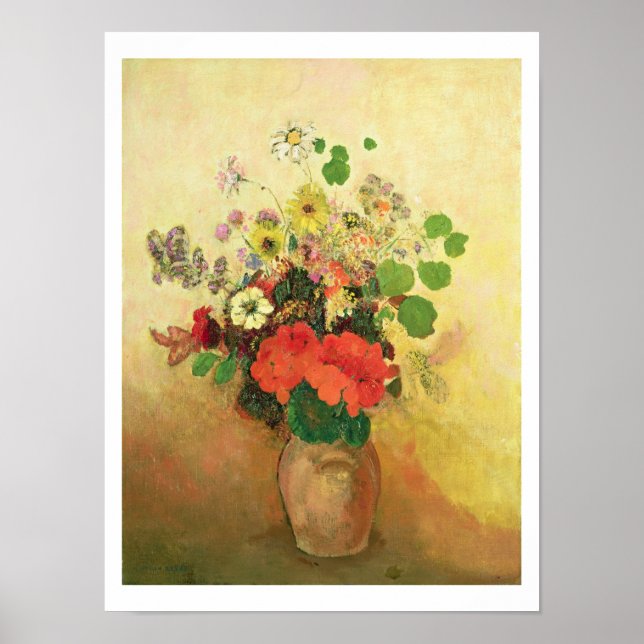 Vase aus Blume, c.1908-10 (Öl auf Leinwand) Poster (Vorne)