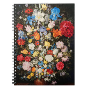 Vase aus Blume mit Juwel, Münzen und Muscheln, 160 Notizblock