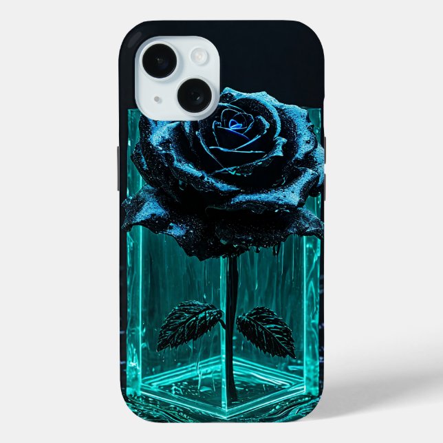 Vase aus schwarzem Glas mit Rose Case-Mate iPhone Hülle (Rückseite)