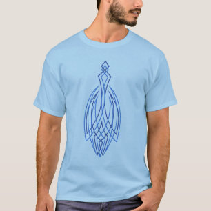 "Vase" blauer Pinstripe-T - Shirt