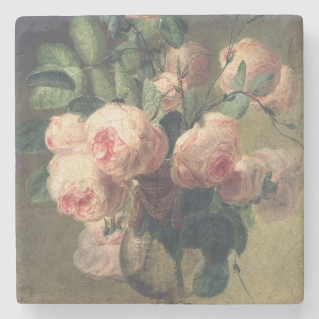 Vase Blumen 2 2 Steinuntersetzer (Vorderseite)