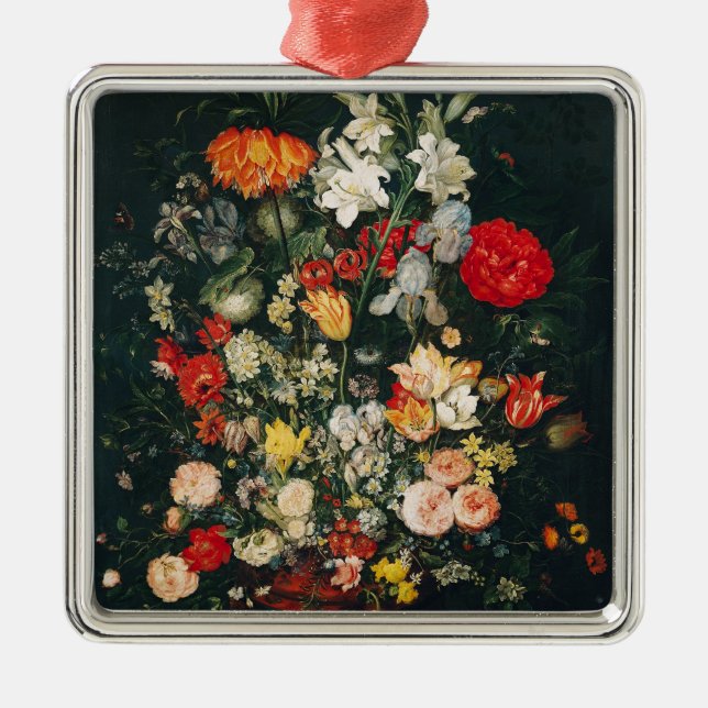 Vase Blumen Silbernes Ornament (Vorne)