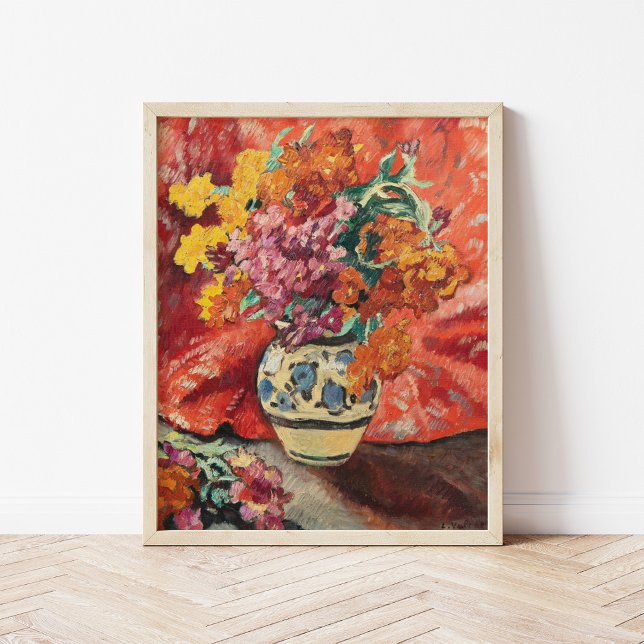 Vase de Fleurs à la Draperie Rouge | Louis Valtat Poster (Von Creator hochgeladen)