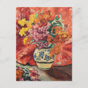 Vase de Fleurs à la Draperie Rouge   Louis Valtat Postkarte