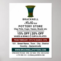 Vase dekorieren, Keramik lagern, Potter-Werbung