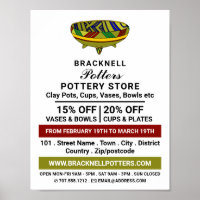 Vase dekorieren, Keramik lagern, Potter-Werbung