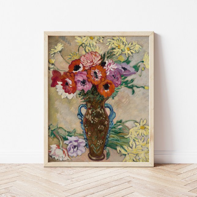 Vase dekoriert mit Anemonen | Louis Valtat Poster (Von Creator hochgeladen)