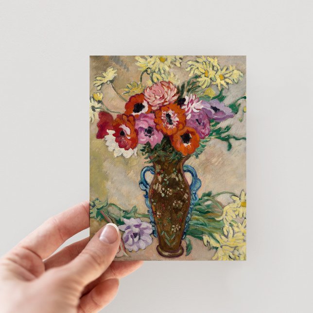 Vase dekoriert mit Anemonen | Louis Valtat Postkarte (Von Creator hochgeladen)
