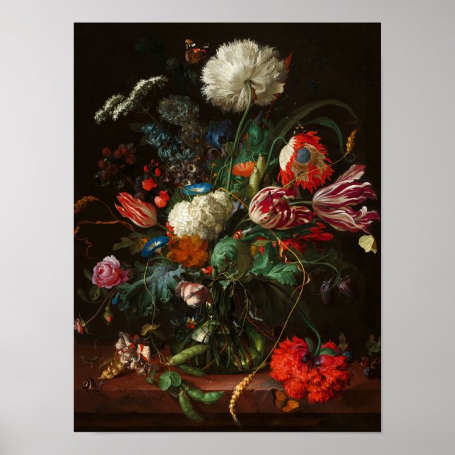 Vase der Blume, 1660 von Jan Davidsz de Heem Poster (Vorne)
