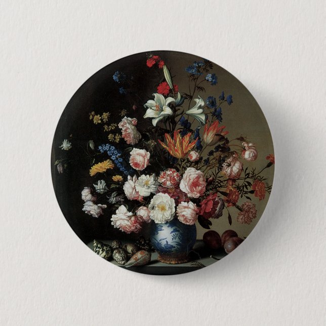 Vase der Blume durch ein Fenster, Balthasar van de Button (Vorderseite)