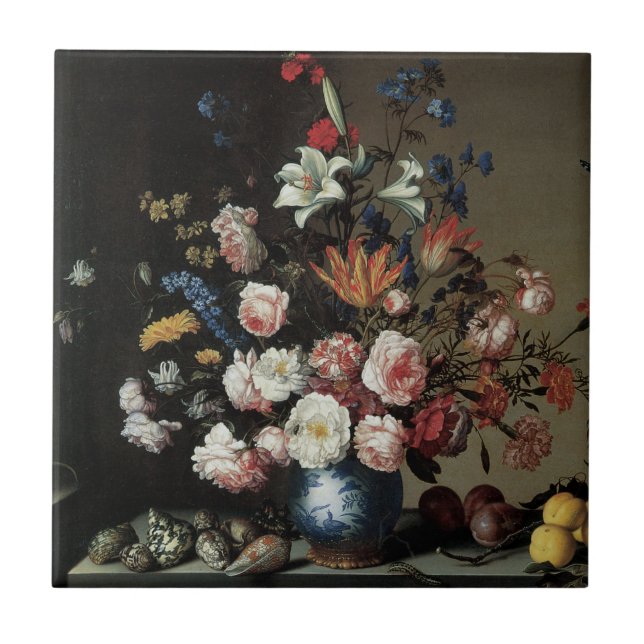 Vase der Blume durch ein Fenster, Balthasar van de Fliese (Vorderseite)