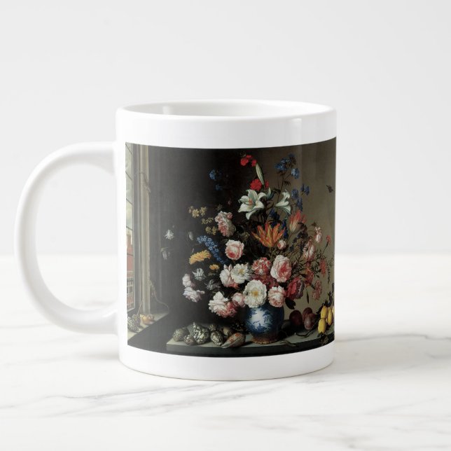 Vase der Blume durch ein Fenster, Balthasar van de Jumbo-Tasse (Links)