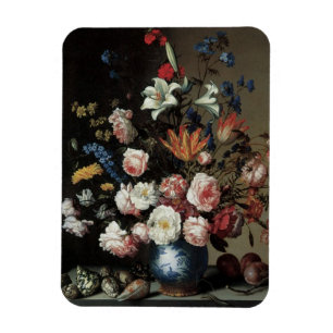 Vase der Blume durch ein Fenster, Balthasar van de Magnet