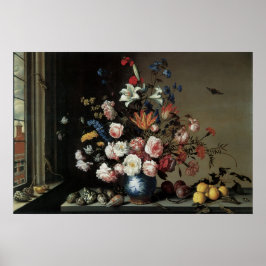 Vase der Blume durch ein Fenster, Balthasar van de Poster