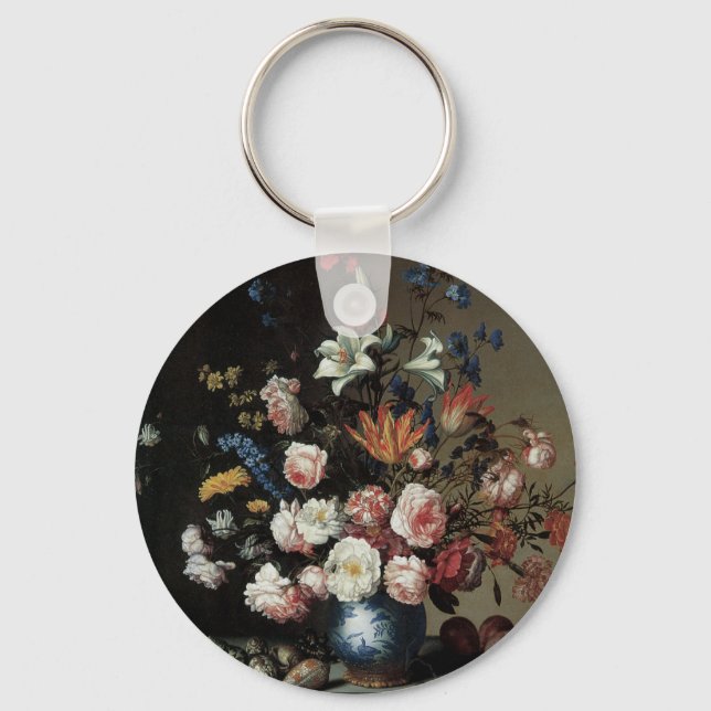 Vase der Blume durch ein Fenster, Balthasar van de Schlüsselanhänger (Vorderseite)