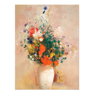 Vase der Blume durch Redon Post-Impressionist Fotodruck