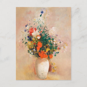 Vase der Blume durch Redon Post-Impressionist Postkarte