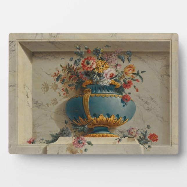 Vase der Blume in einer Nische Fotoplatte (Vorderseite)