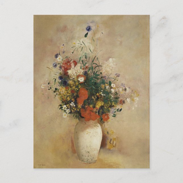 Vase der Blume, Odilon Redon Fine Art Postkarte (Vorderseite)