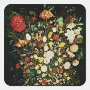 Vase der Blume Quadratischer Aufkleber