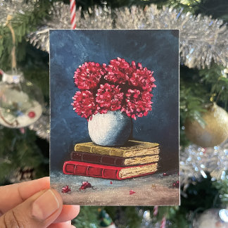 Vase der Blume Rosa blaue Bücher lesen Stillleben Poster