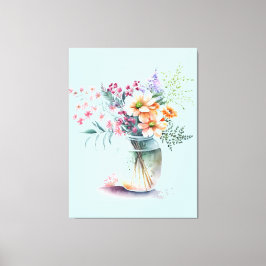 Vase der Blume Stretched Canvas Print Leinwanddruck