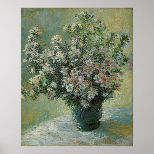 Vase der Blume von Claude Monet Poster (Vorne)