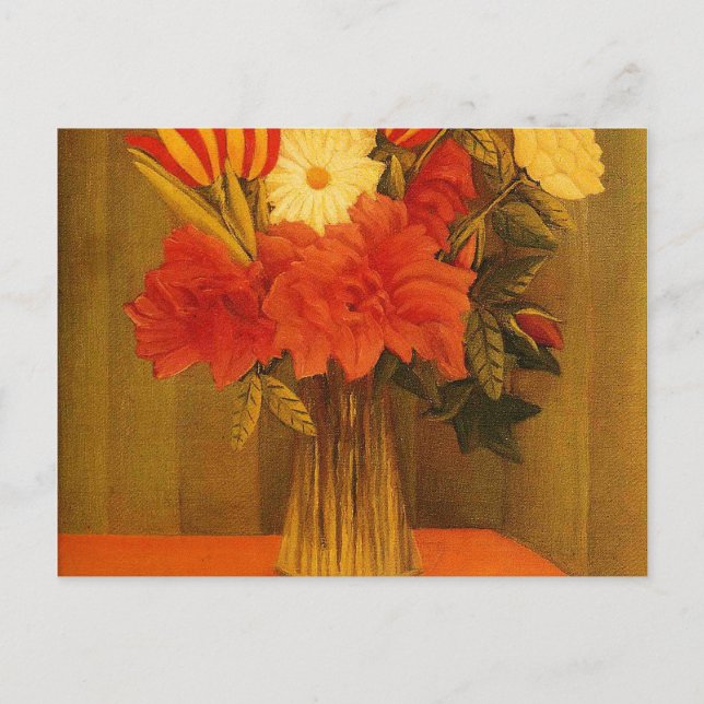 Vase der Blume von Henri Rousseau Postkarte (Vorderseite)