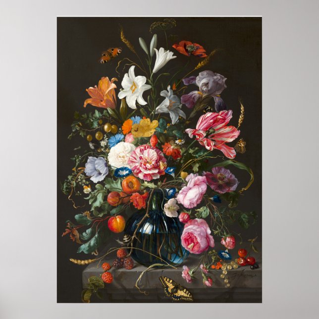 Vase der Blume von Jan Davidsz de Heem. Poster (Vorne)