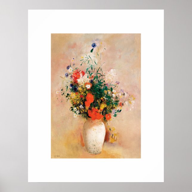Vase der Blume von Odilon Redon Poster (Vorne)