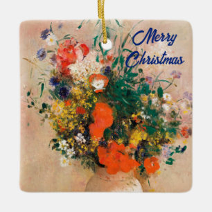 Vase der Blume von Redon Frohe Weihnachten Keramikornament