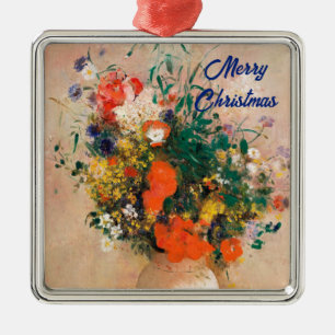 Vase der Blume von Redon Frohe Weihnachten Ornament Aus Metall