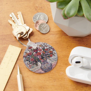 Vase der Blume, Zinnias von Maurice Prendergast Schlüsselanhänger