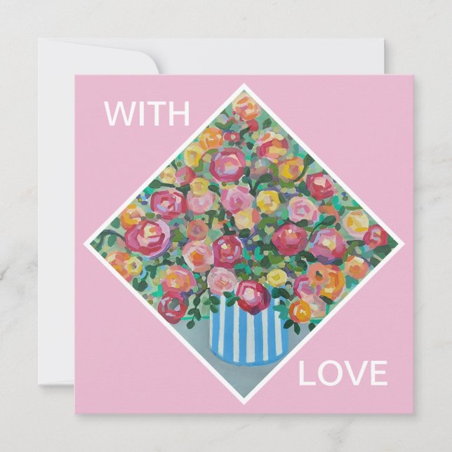 Vase der Rose Karte (Vorderseite)