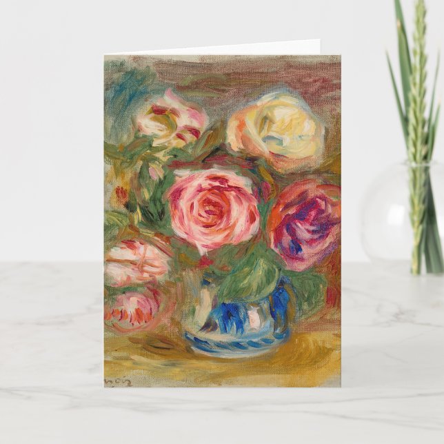 Vase der Rose | Renoir Karte (Vorderseite)