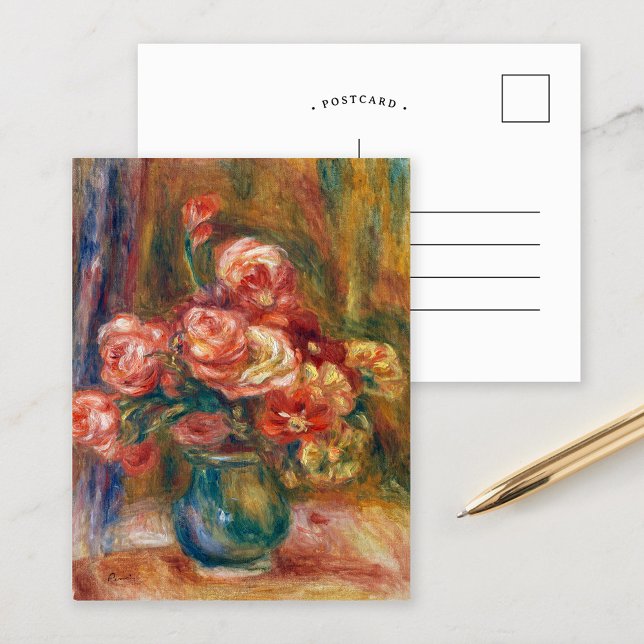 Vase der Rose | Renoir Postkarte (Von Creator hochgeladen)