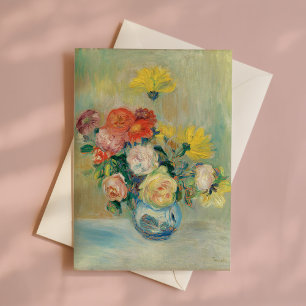 Vase der Rose und Dahlien   Renoir Karte