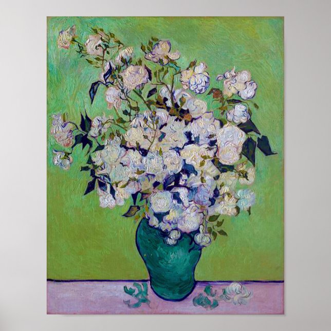 Vase der Rose, Vincent van Gogh Poster (Vorne)