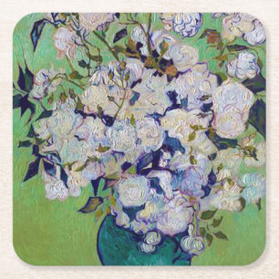 Vase der Rose, Vincent van Gogh Rechteckiger Pappuntersetzer