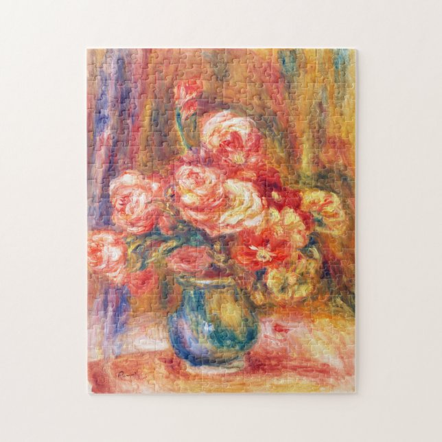 Vase der Rose von Pierre-Auguste Renoir Puzzle (Vertikal)
