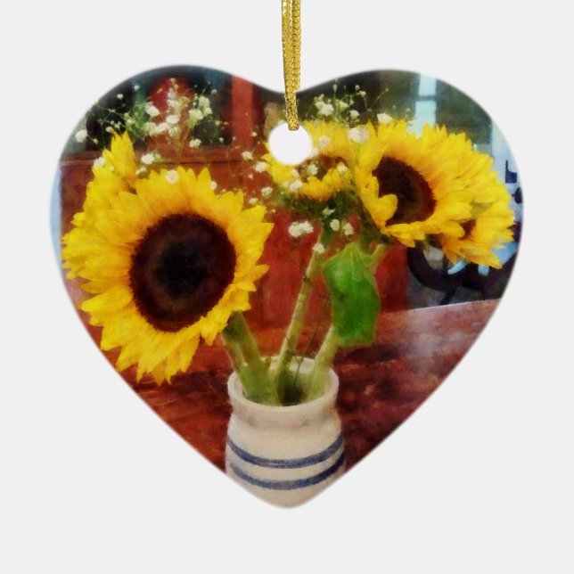 Vase der Sonnenblumen Keramikornament (Vorne)