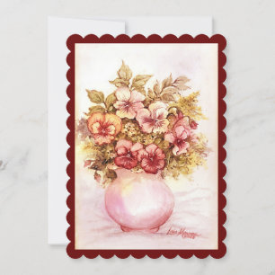 Vase der Stiefmütterchen Flat Holiday Card Feiertagskarte