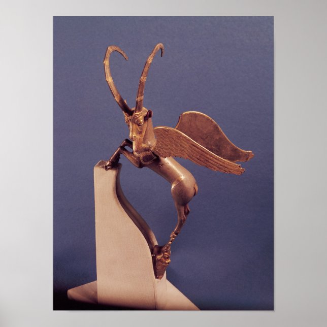 Vase-Handgriff in Form eines Flügelibex Poster (Vorne)