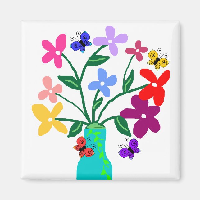 Vase in Blume Magnete (Vorne)