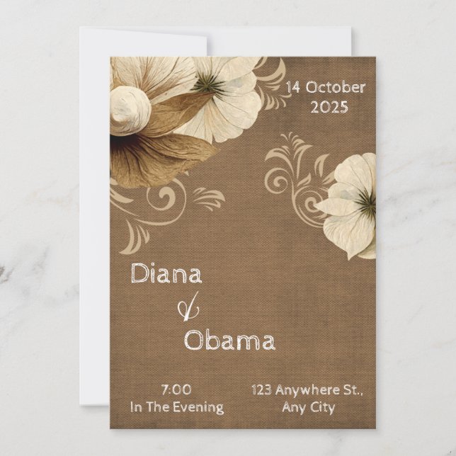 Vase in Braun und Beige Einladung (Vorderseite)