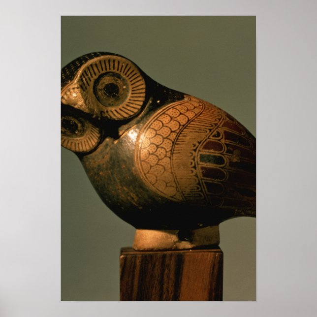 Vase in Form einer Eule, Proto-Korinthian Poster (Vorne)